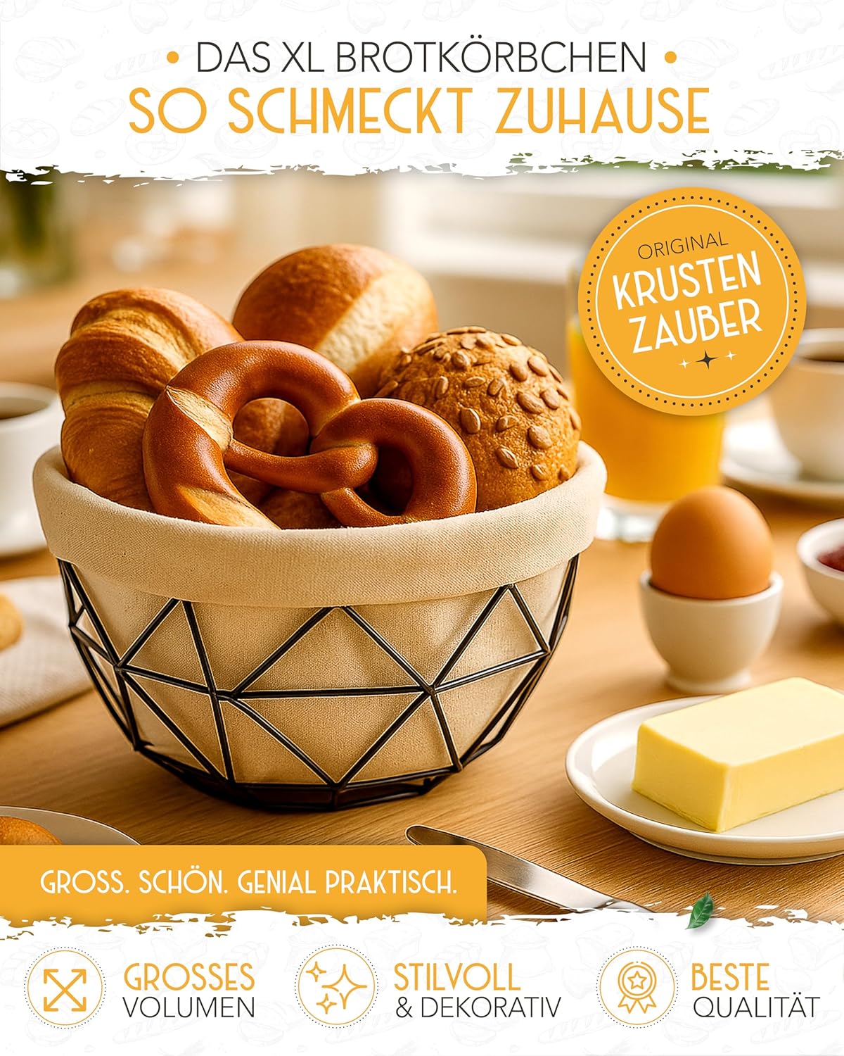 Brotkorb mit Metallgestell, Brotkorb mit Metallgestell