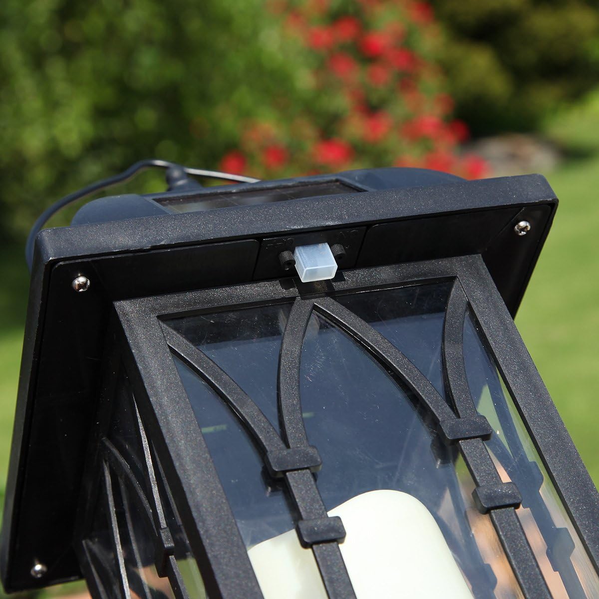 Solar-Gartenlaterne mit LED Flacker-Effekt, 27 cm