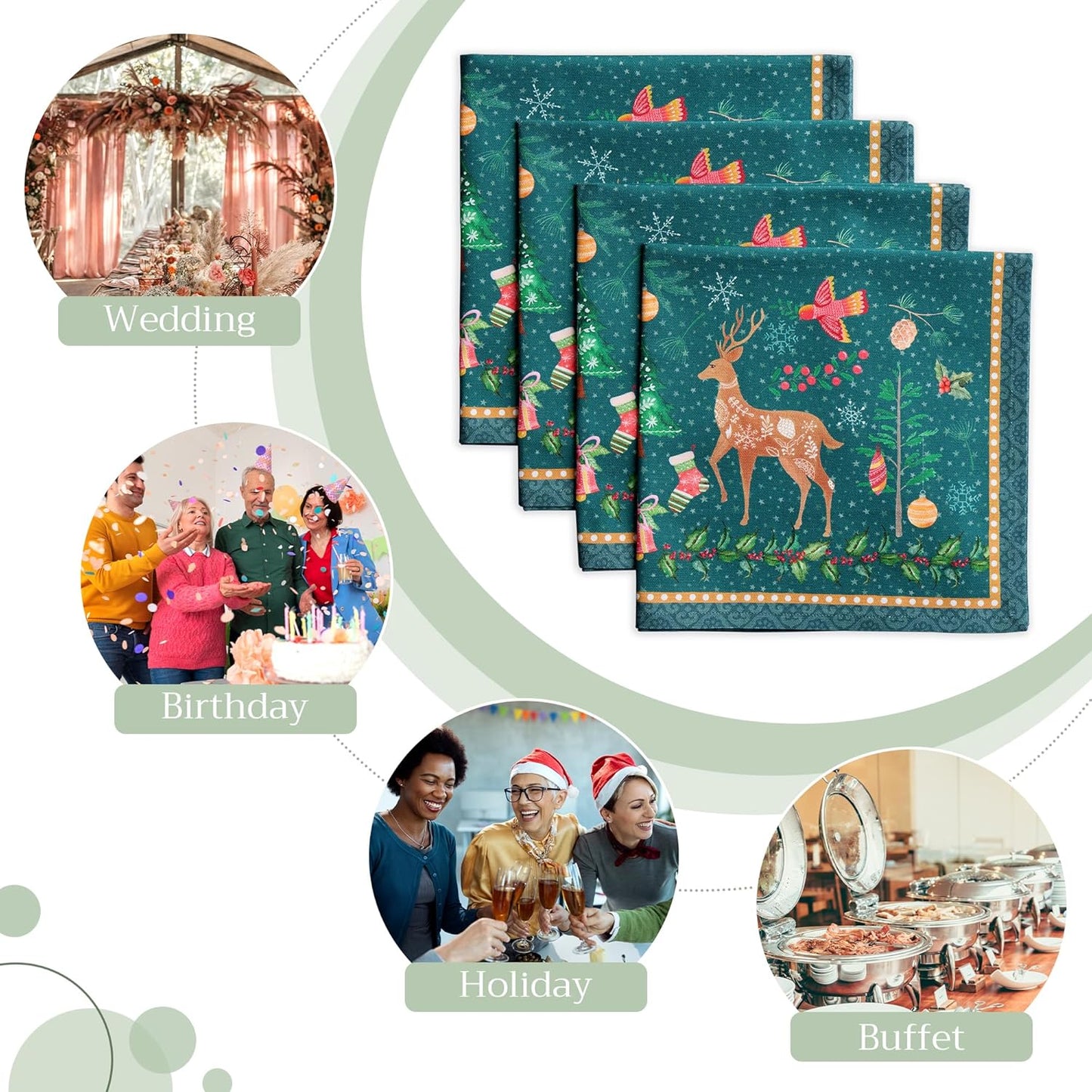 Winterliches Stoffservietten-Set, 02 - Hygge Christmas