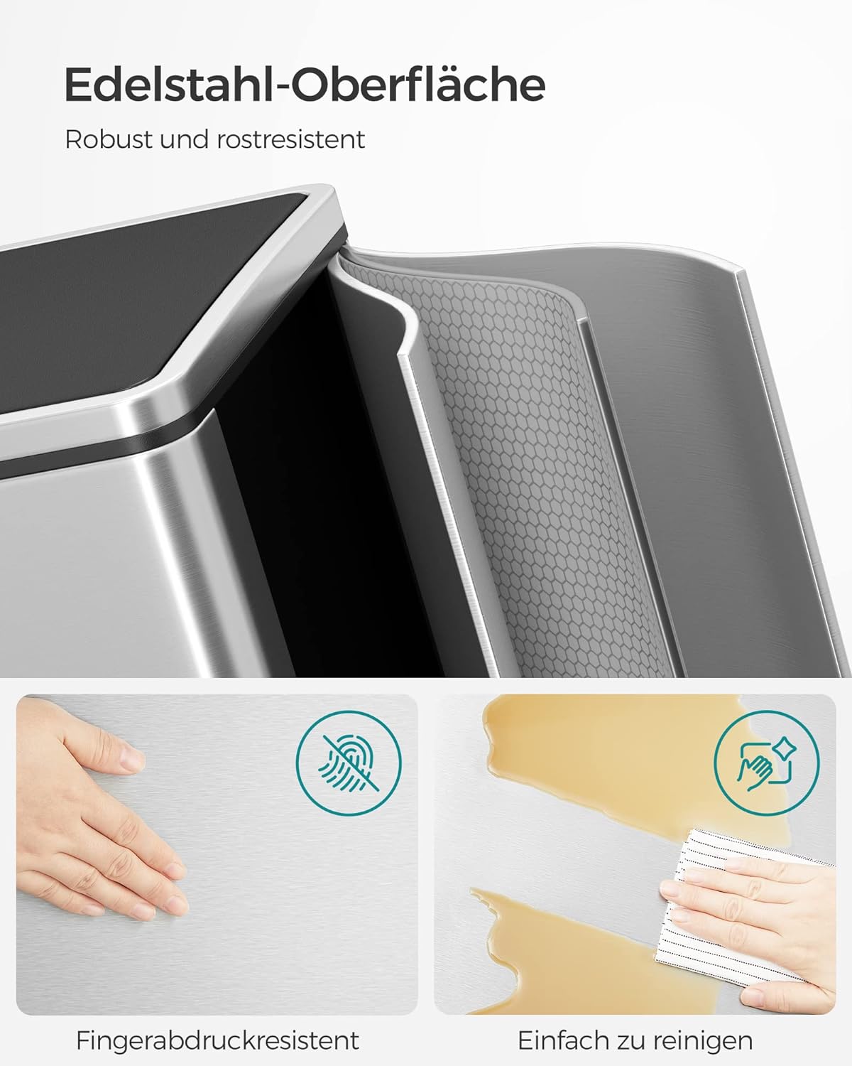 Mülltrennsystem, silbern + schwarz