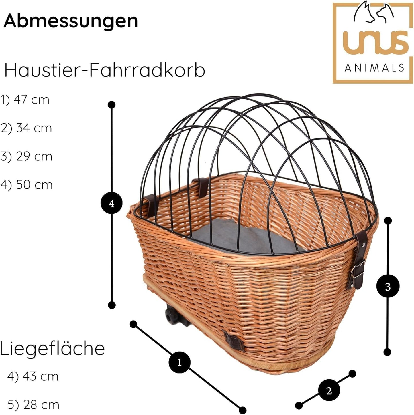 Hundevelokorb mit Gitterabdeckung und Kissen