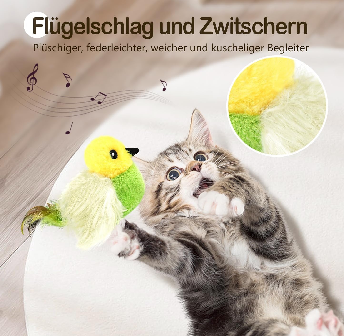 Vogel-Katzenspielzeug mit Katzenminze, grün