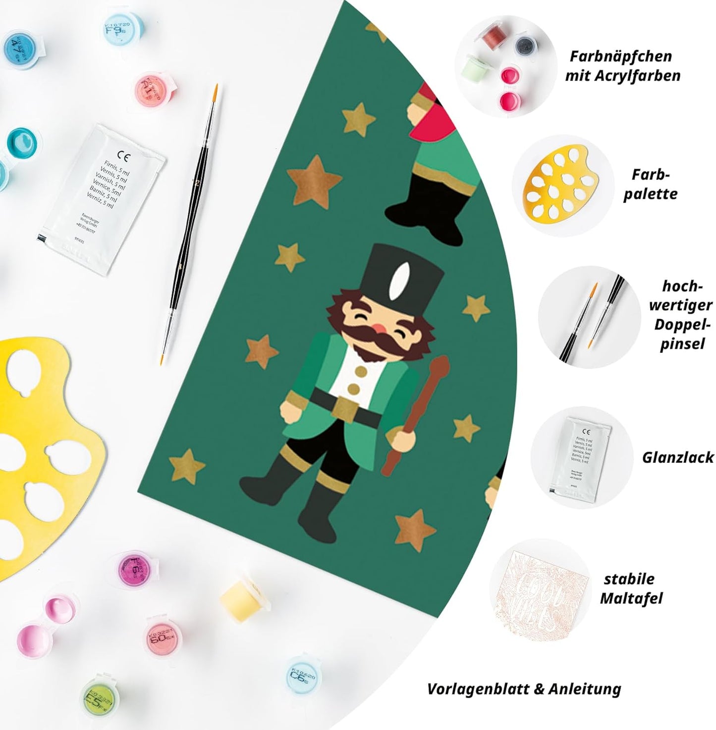 CreArt Malen nach Zahlen 23893: Christmas Nutcracker Delight