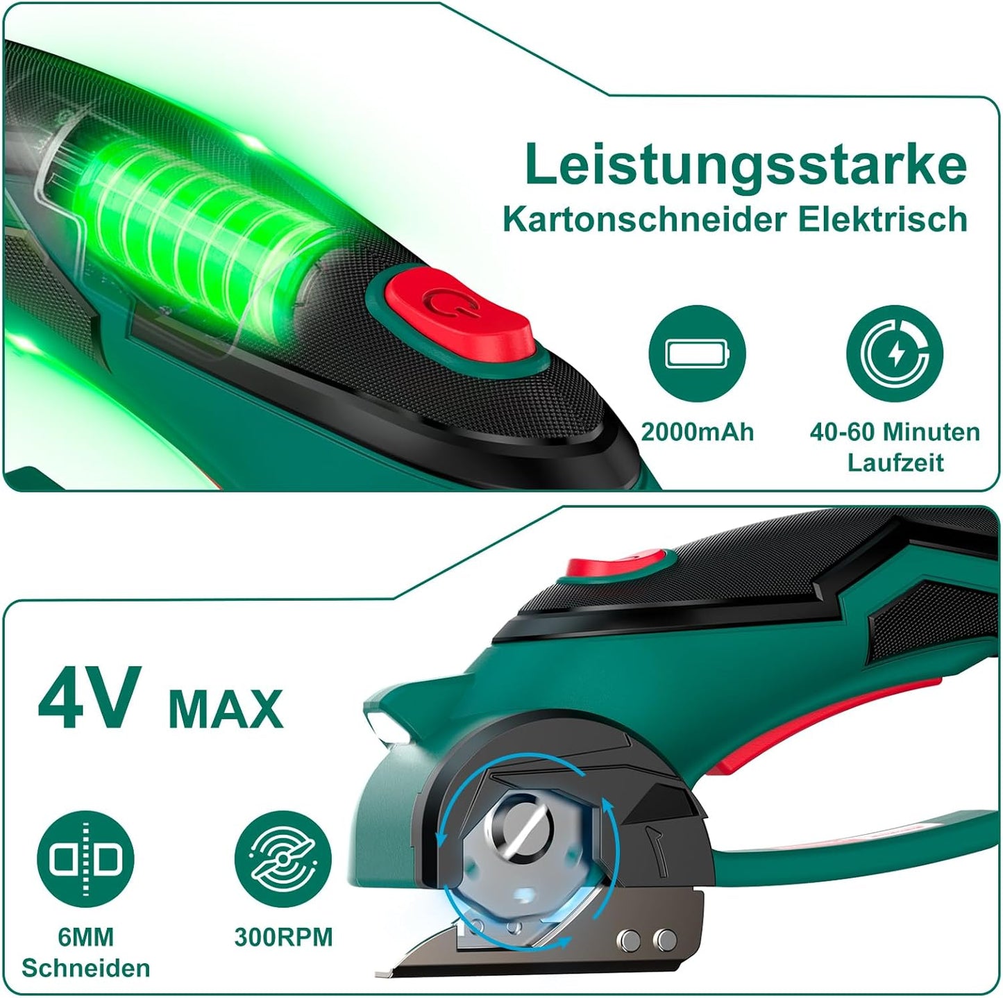 Elektrischer Kartonschneider mit LED Licht
