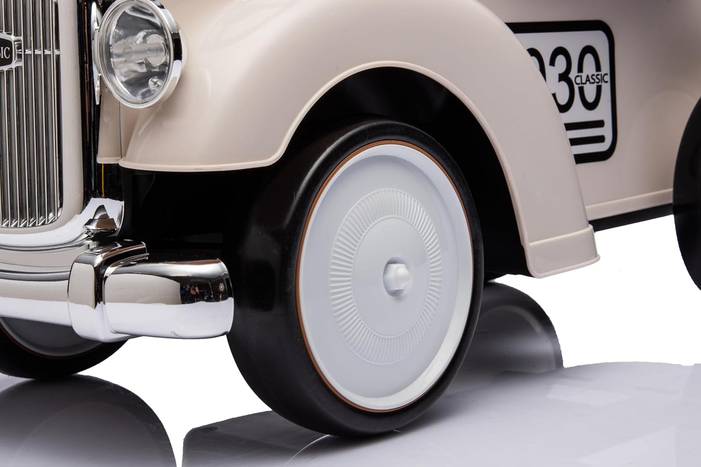 Retro-Rutschauto Classic mit Hupe, Elfenbein
