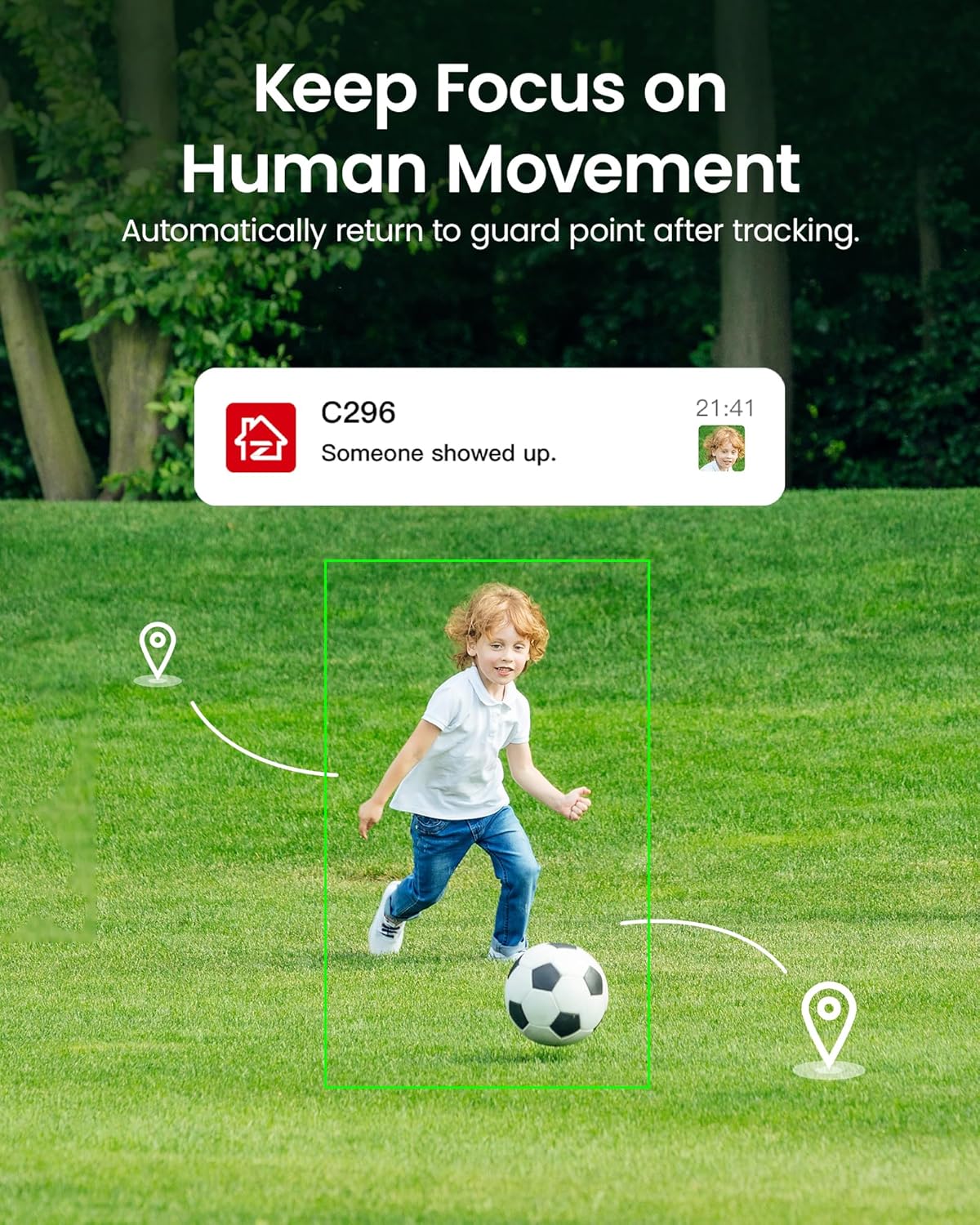 3K Wi-Fi 6 Outdoor Überwachungskamera 360°, C296 5MP, 5MP Wi-Fi 6, 1 Stück Kamera