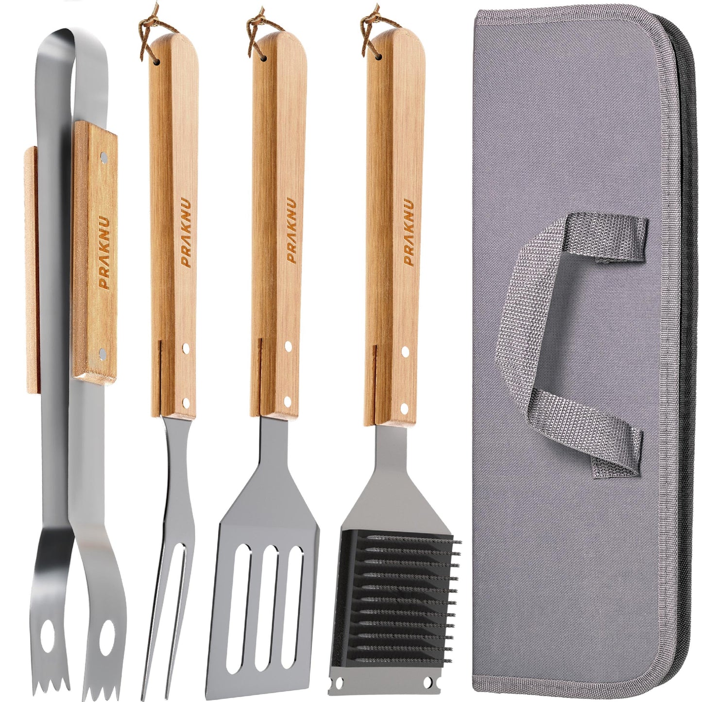 4-teiliges Grillbesteck-Set mit Tragetasche