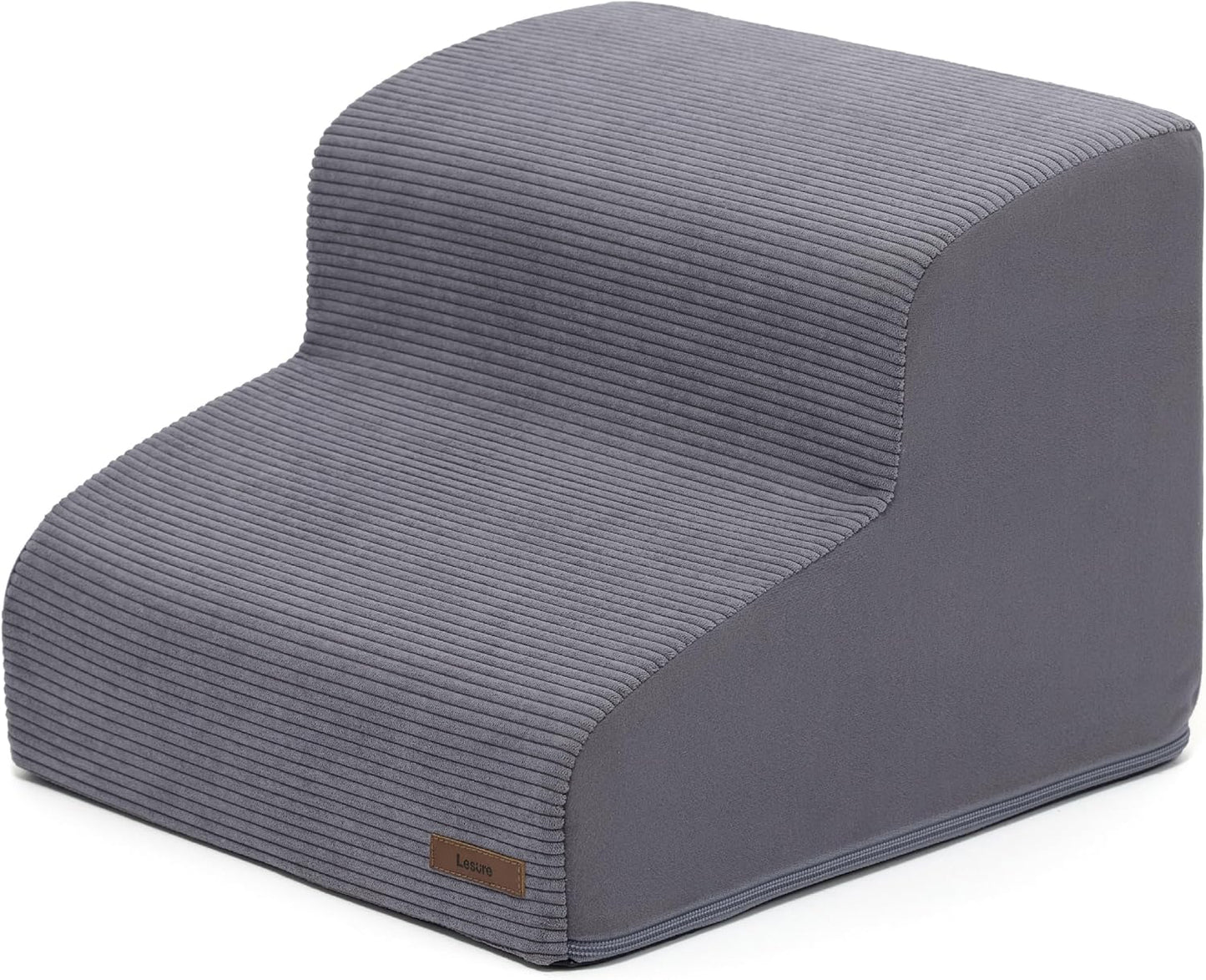 2-stufige Hundetreppe mit abnehmbarem Bezug, Grau 2-Stufen (40x40x30 cm)