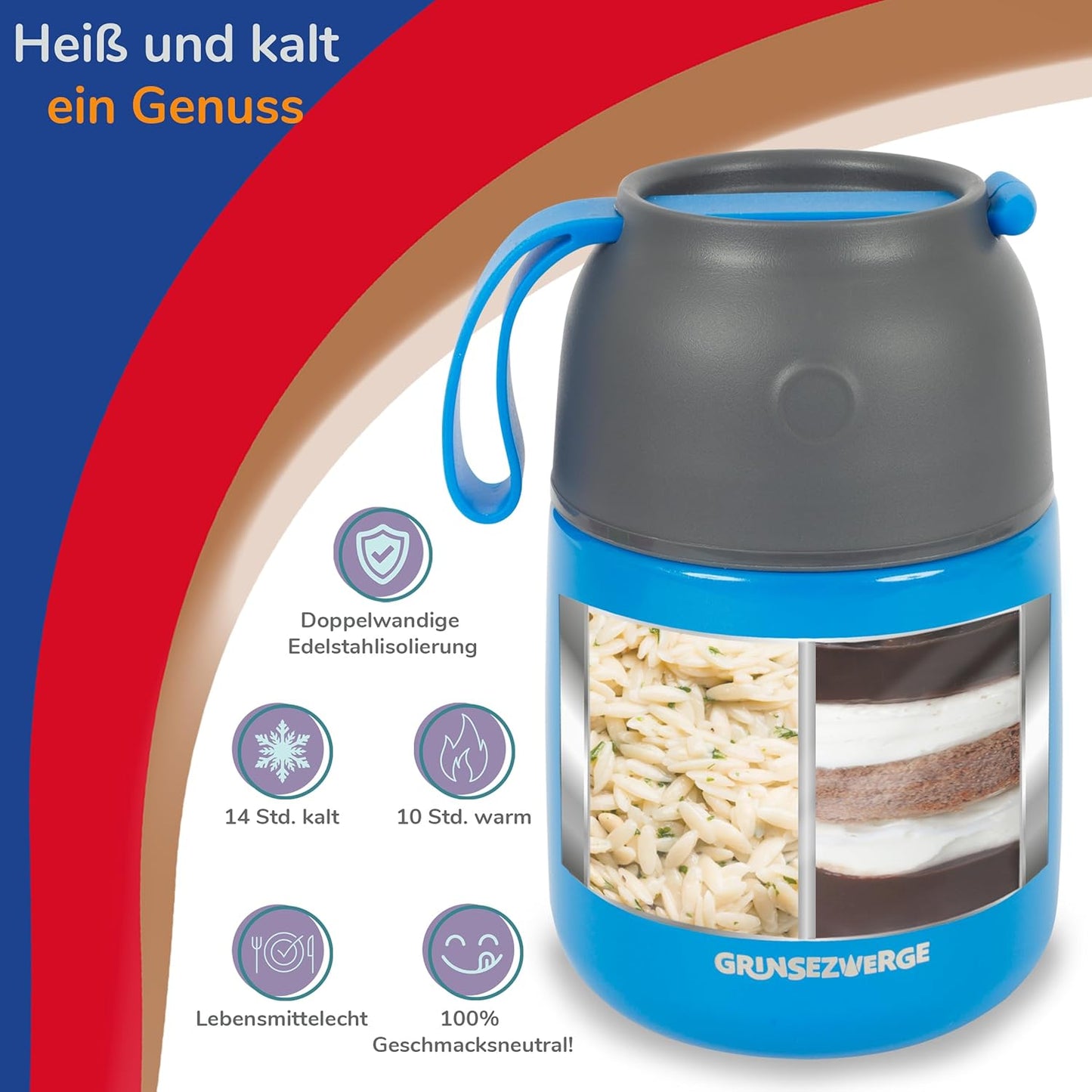 Thermobecher für Speisen und Getränke, 500ml, Paolo Pirat (Blau)
