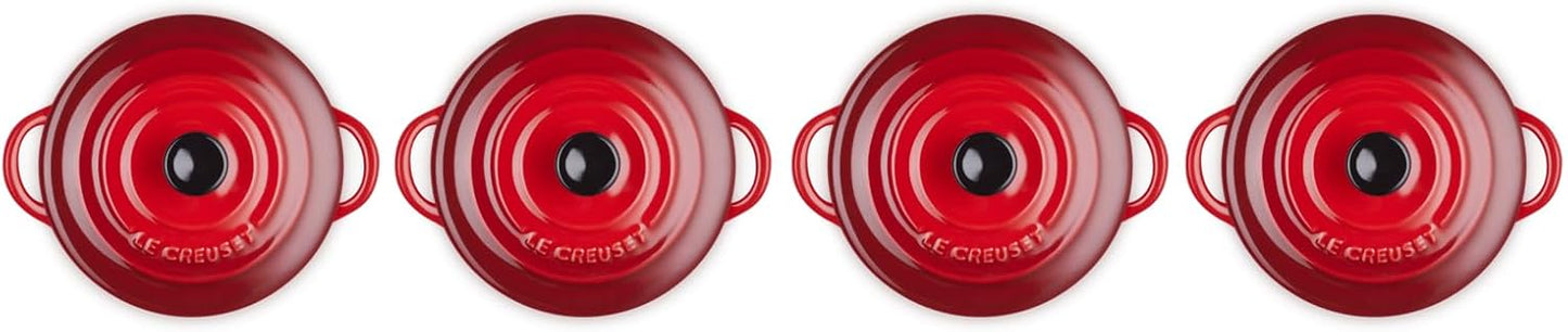 4er-Set Mini-Cocottes (200 ml), Kirschrot