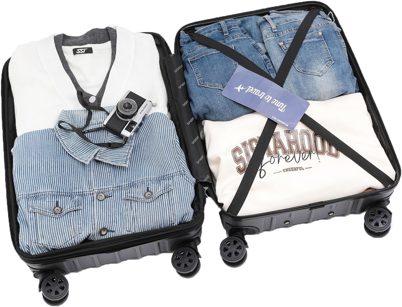 Kofferset Rollkoffer Hartschale mit TSA-Schloss, 55 cm Businessgrey