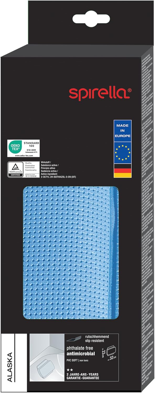 Badewannenkissen mit Saugnäpfen, Hellblau 23 x 32 cm