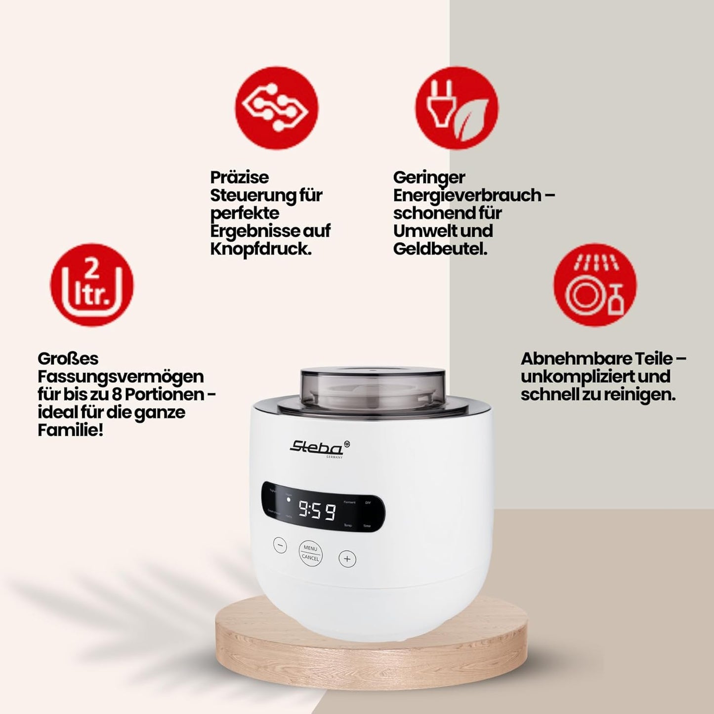 JM 4 Joghurt-Maker mit 5 Automatikprogrammen