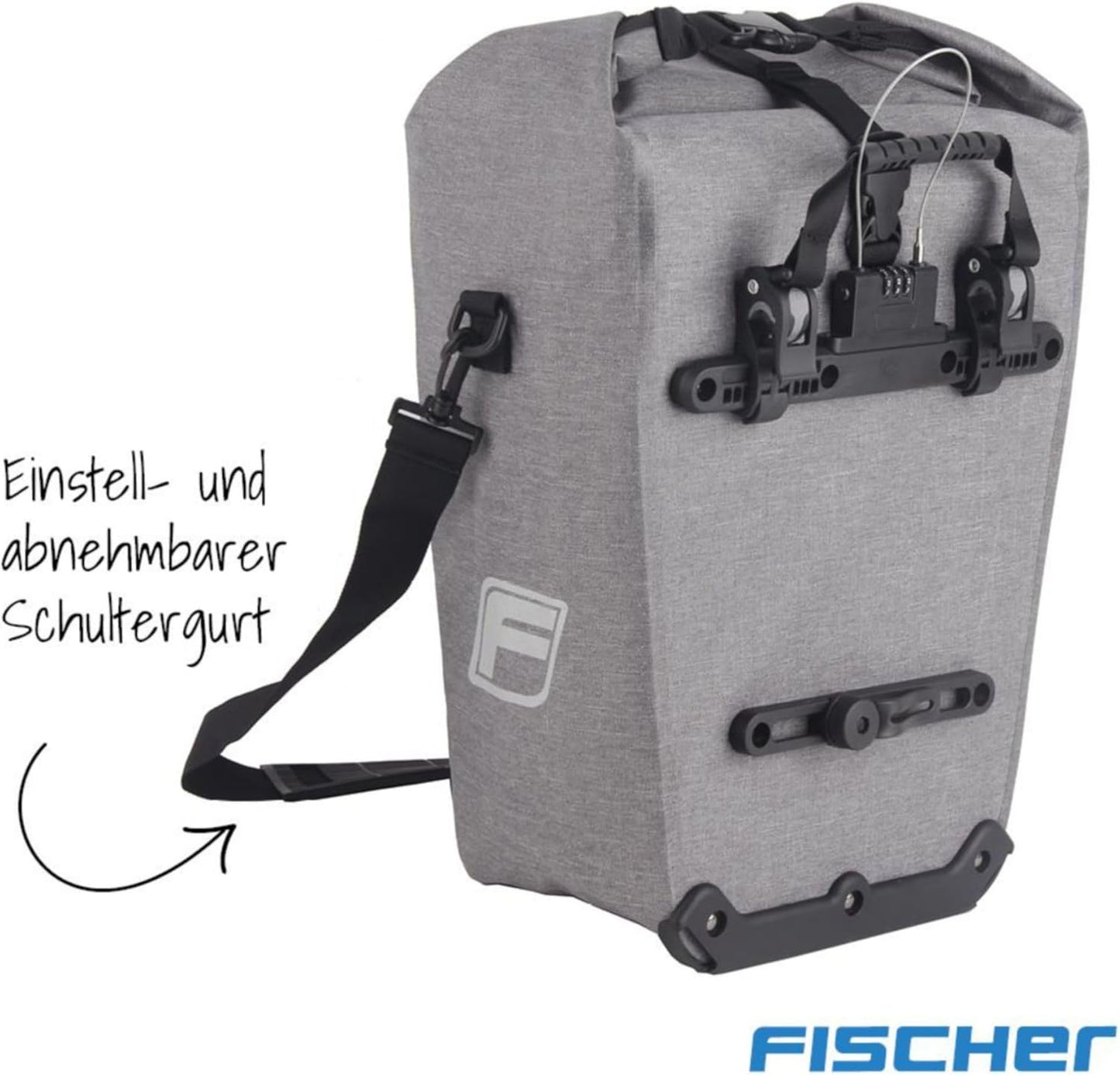Wasserdichte Gepäckträgertasche Plus Cita, M Grau