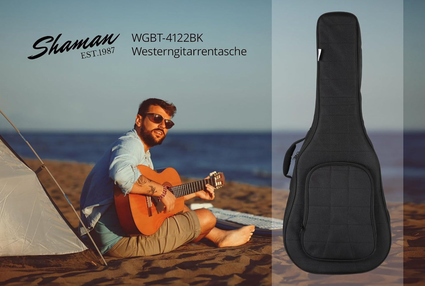 Westerngitarren-Gigbag mit Halsstütze