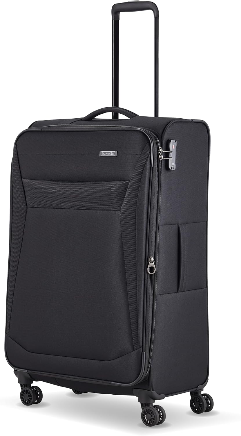 Weichschalenkoffer Chios, Schwarz / Trolley Grösse L (78 cm)