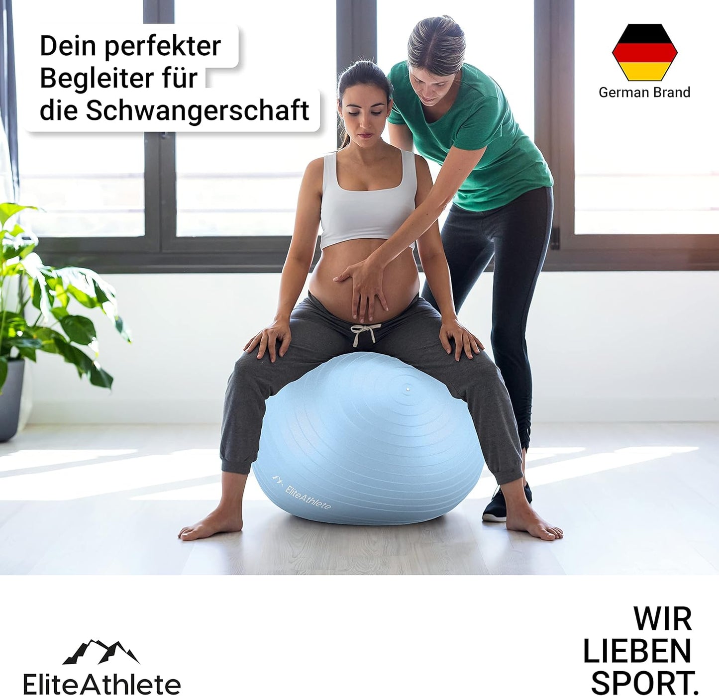 Ergonomischer Gymnastikball für Fitness und Schwangerschaft, Frosty Cloud 85cm