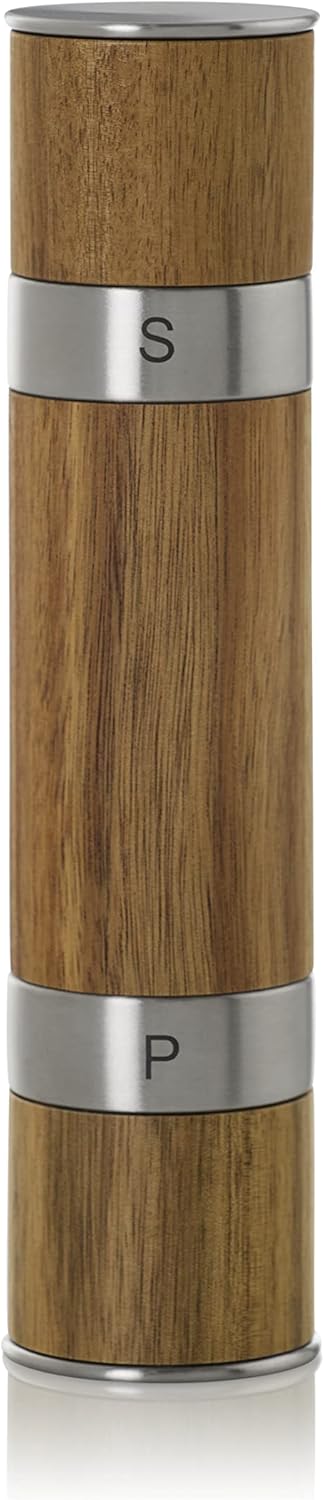 MP90 Doppelmühle DUOMILL, für Pfeffer und Salz, Keramik Mahlwerke, Edelstahl/Holz, Braun
