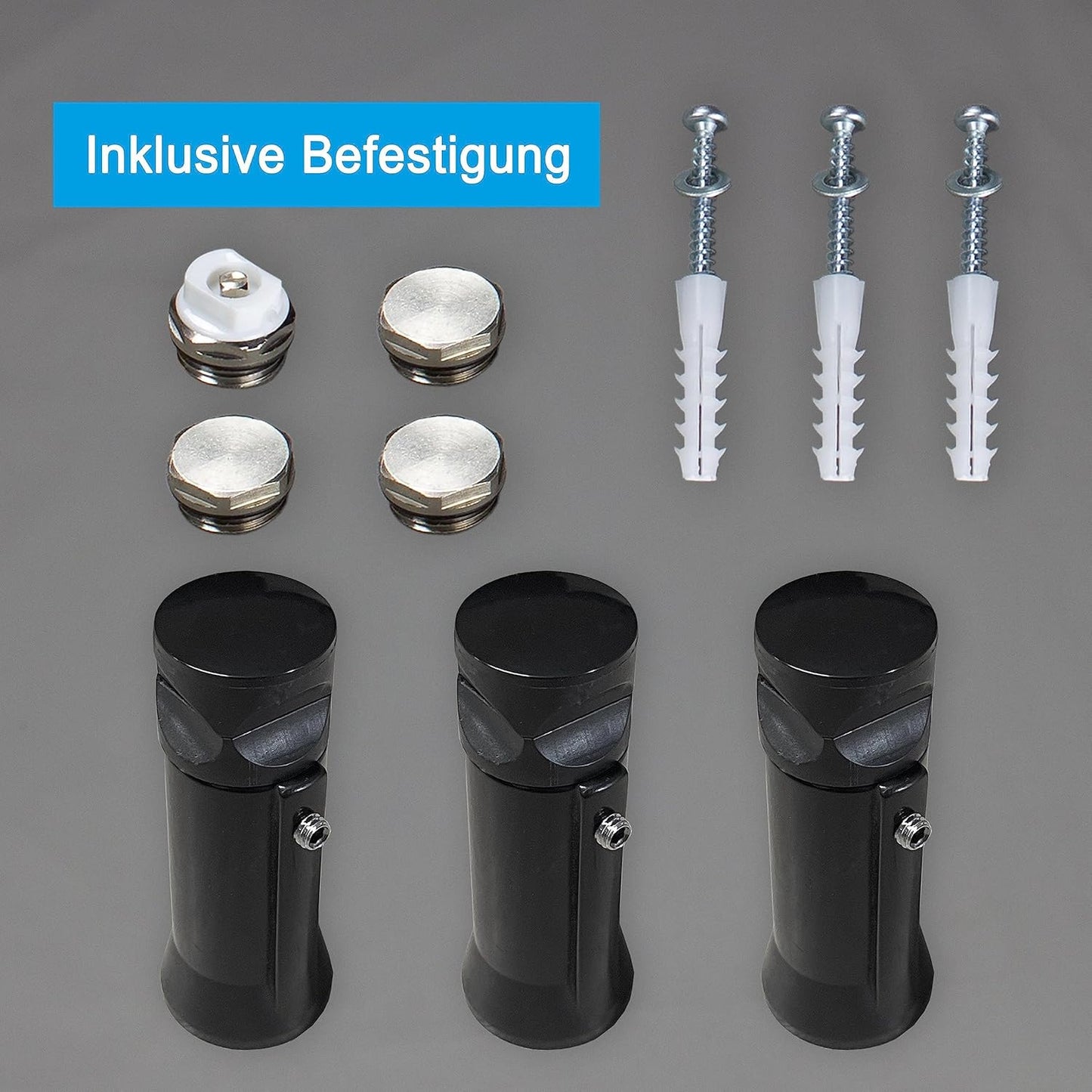 Handtuchwärmer mit Mittelanschluss 50 mm, 1424 x 600 mm Anthrazit