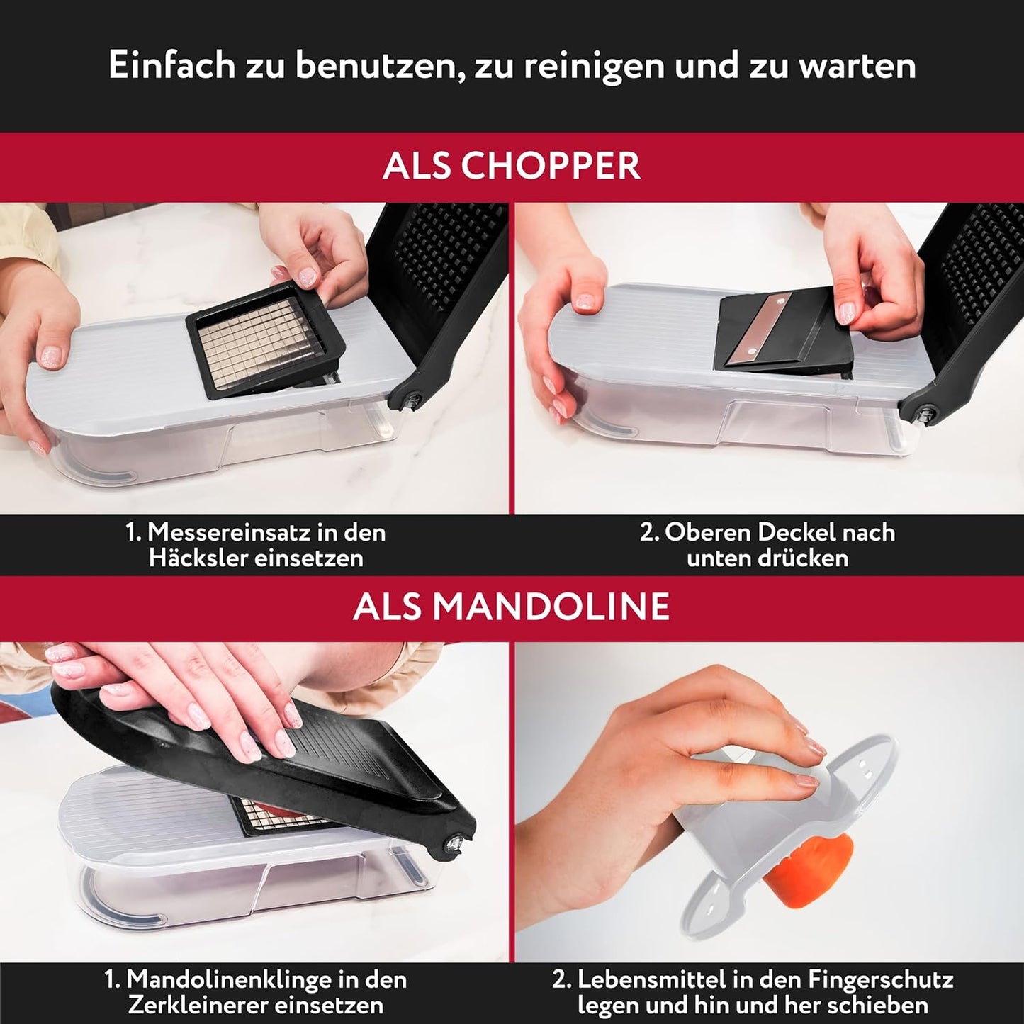 Gemüseschneider, 6-in-1 Kompakt Weiss