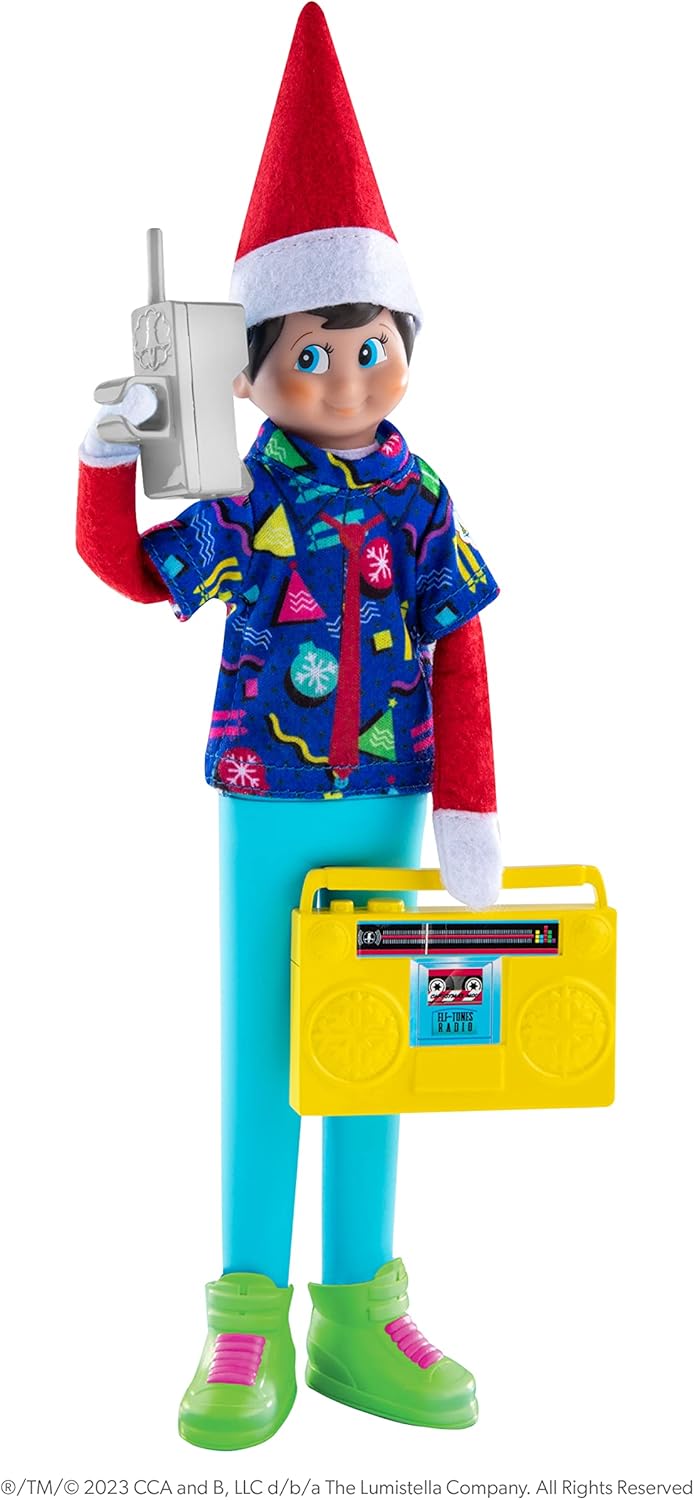 MagiFreez Retro 80's Elf-Outfit mit Boombox, Retro Rad 80's Gear