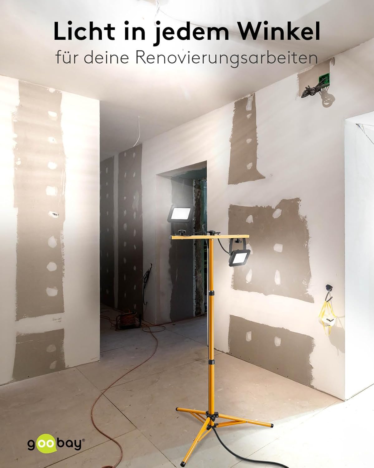 LED Baustrahler auf Teleskopstativ 57845, 2x 20 Watt (Version 2022)