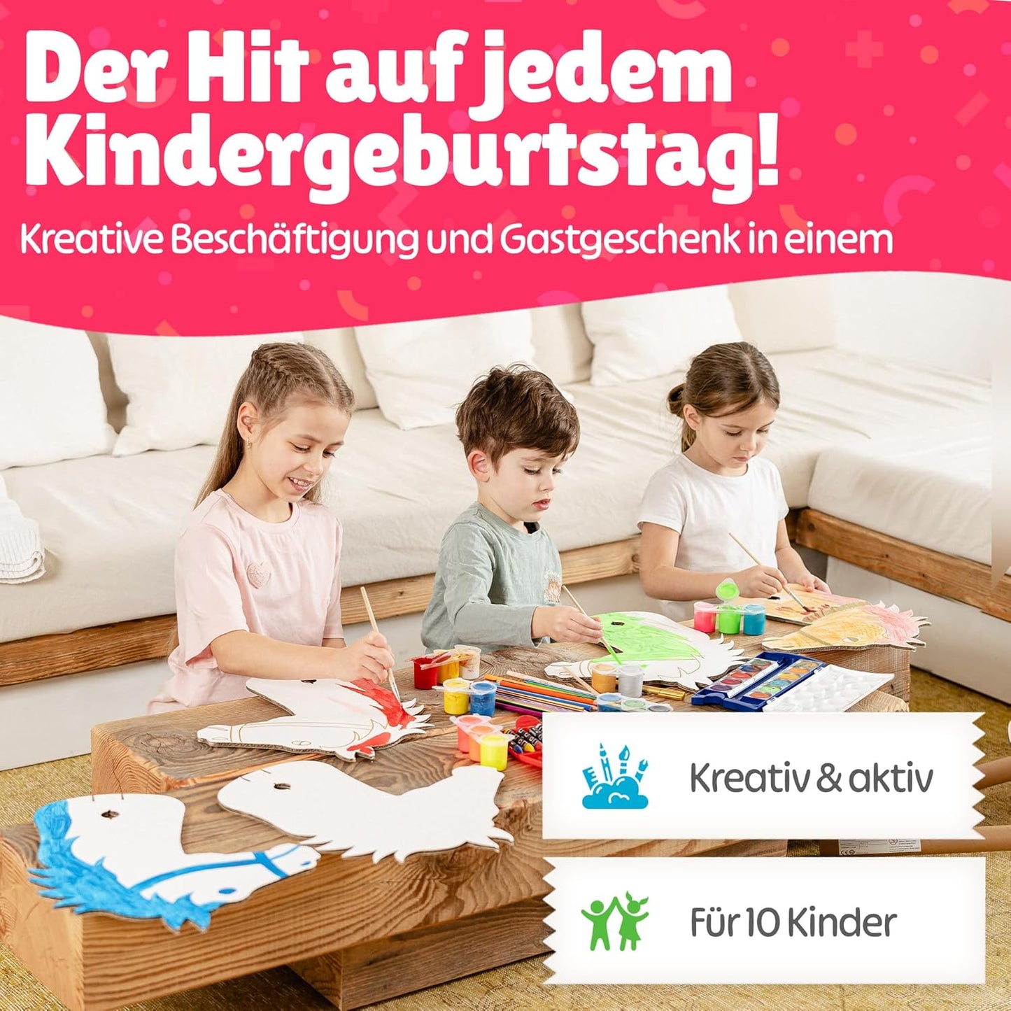 10 Stück Steckenpferde Bastelset