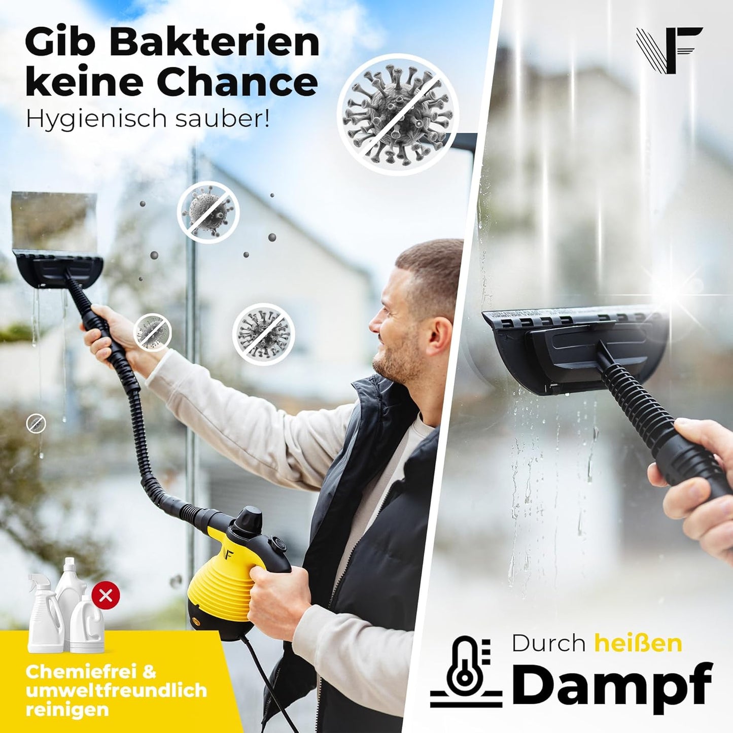 Handdampfreiniger, 3,5 Bar, Dampfreiniger Gelb
