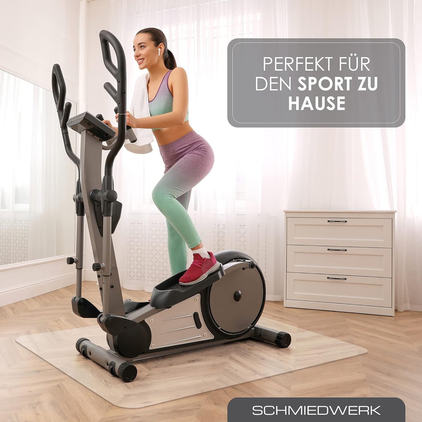 Bodenschutzmatte für Fitnessgeräte, Transparent 90 x 120 cm