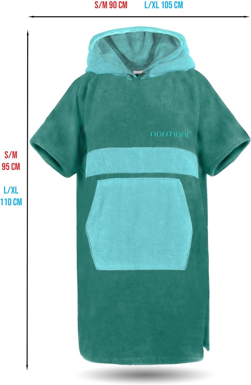 Surfer Poncho, Petrol/Türkis L-XL