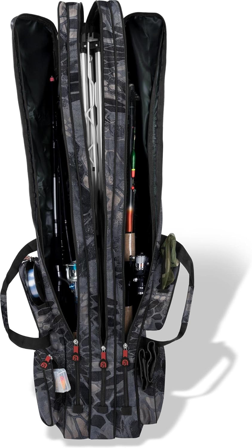 Allround-Angelrutentasche, Black-Camo 150 cm