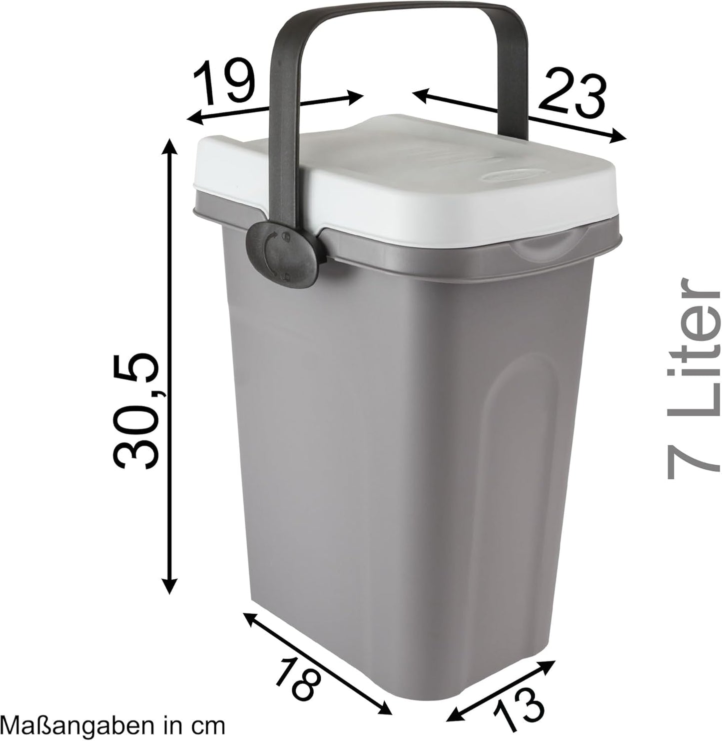 Geruchsdichter Windeleimer 7L für Küche und Biomüll, Weiss 1