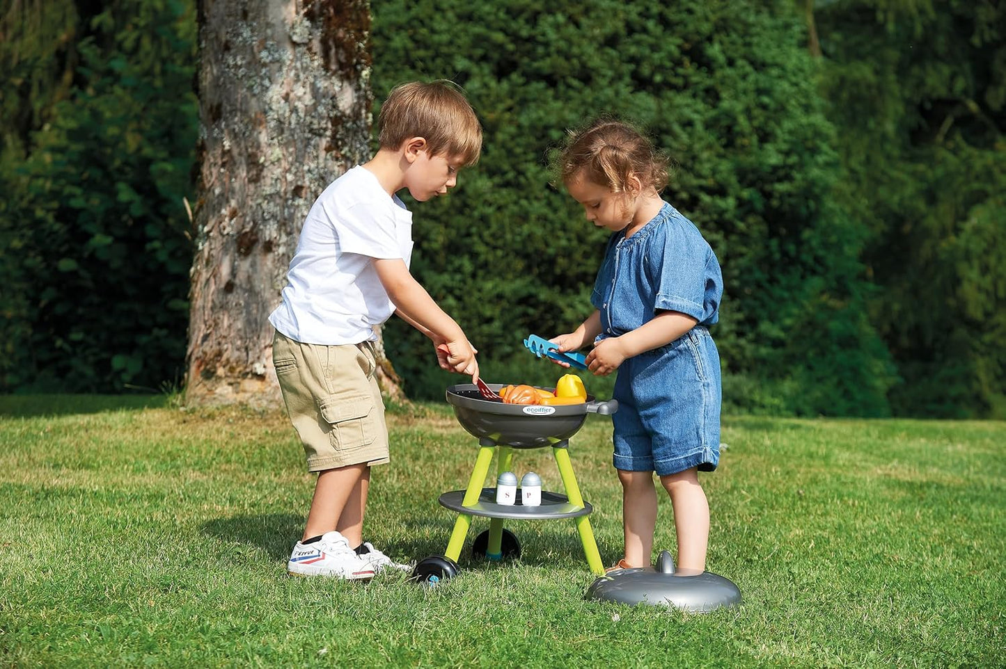 Spielzeug-Kugelgrill-Set für Kinder, Holzkohlegrill