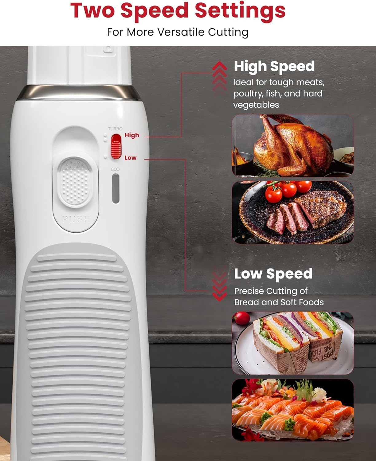 Kabelloses Elektrisches Sägeklingenmesser für Fleisch & Brot, Milchweiss