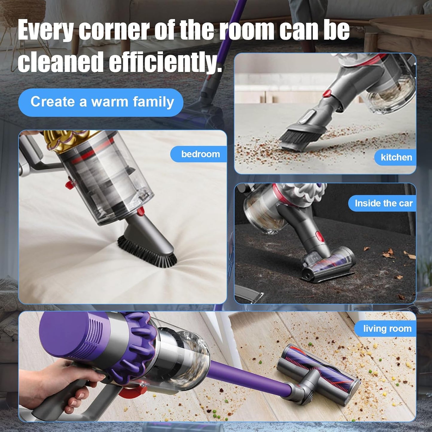 Ersatzakku für Dyson V6 Staubsauger, Grau