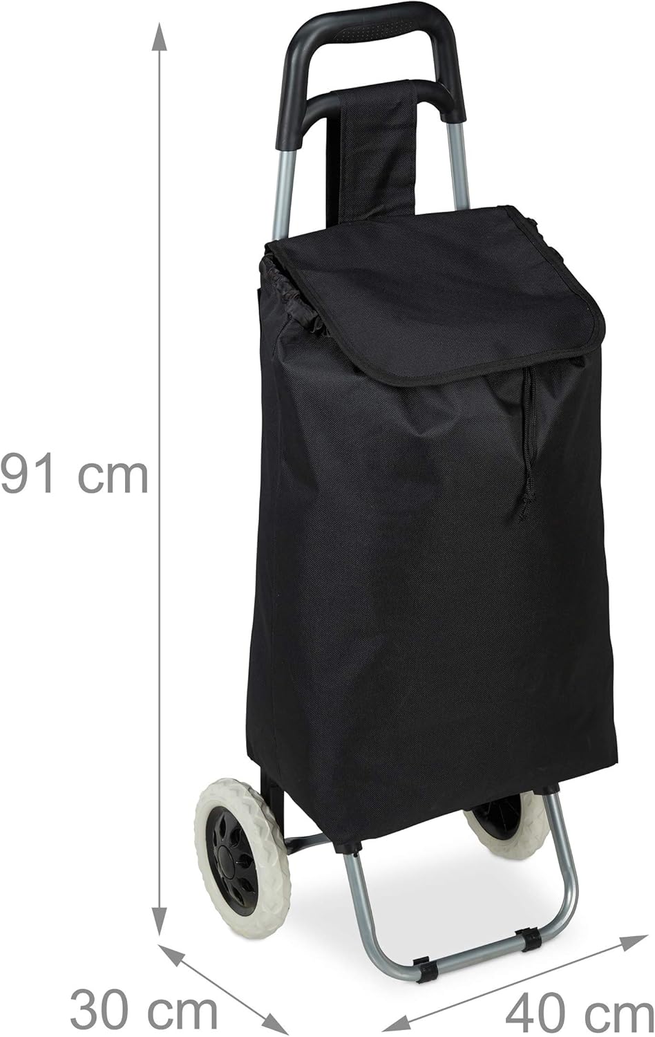 Klappbarer Einkaufstrolley, Schwarz