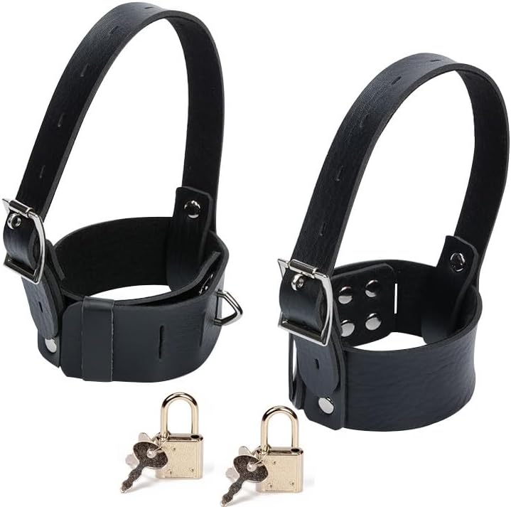 Abschliessbare Fussfesseln Set mit High-Heel-Fixierung