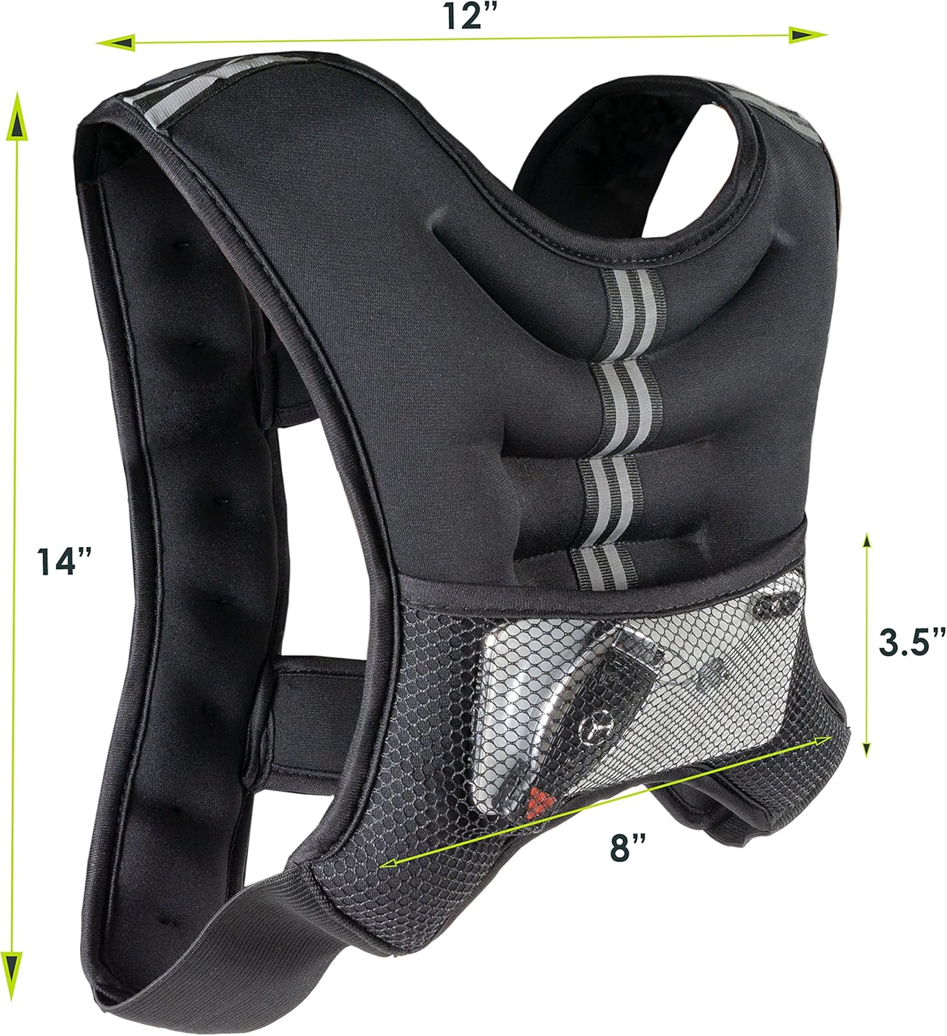 Gewichtsweste, 2.7 kg, Schwarz, 2,7 kg (6 lb)