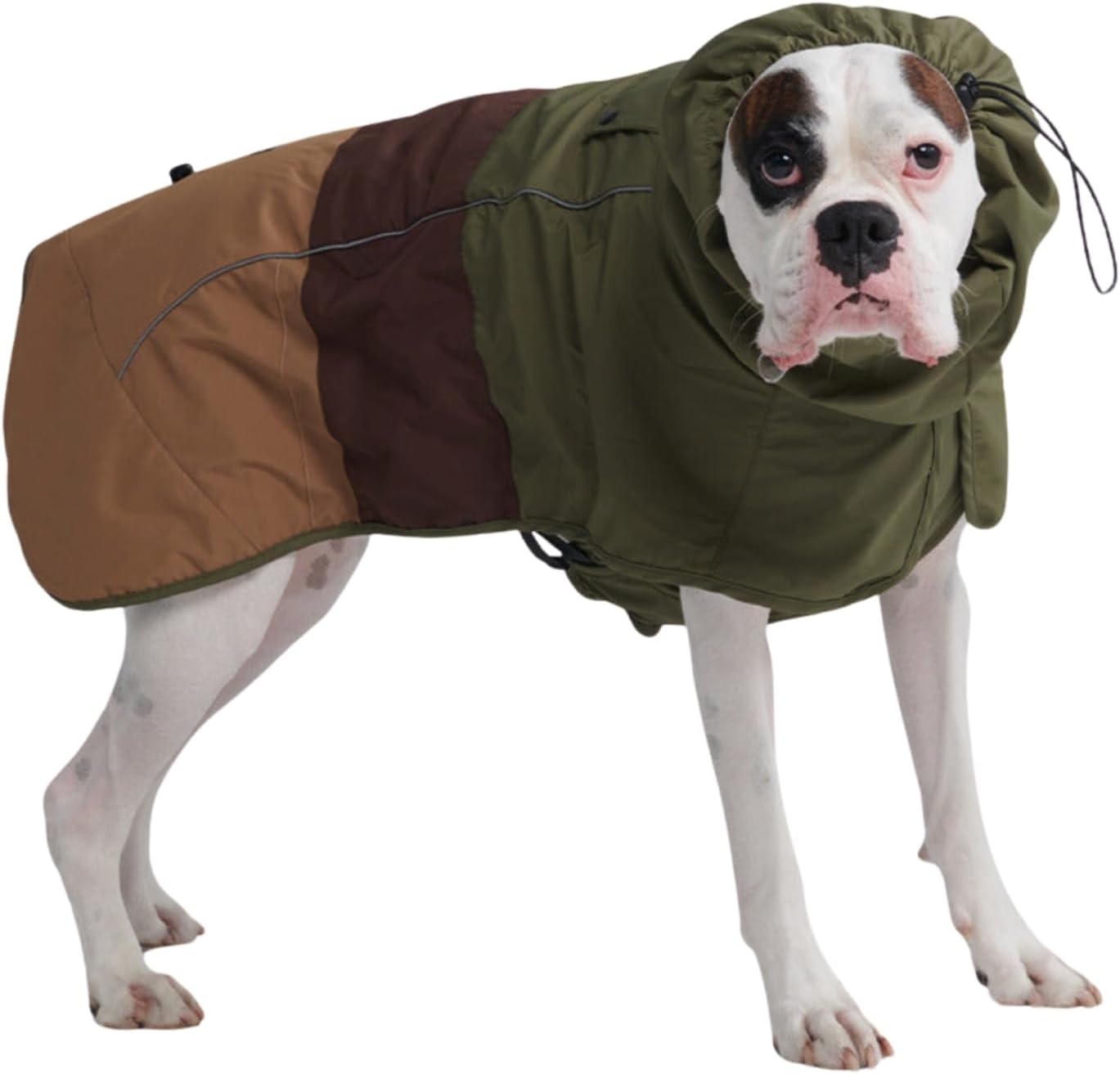 Hunderegenmantel, wasserdicht und winddicht, Green Brown Tan 3XL: 27-36kg