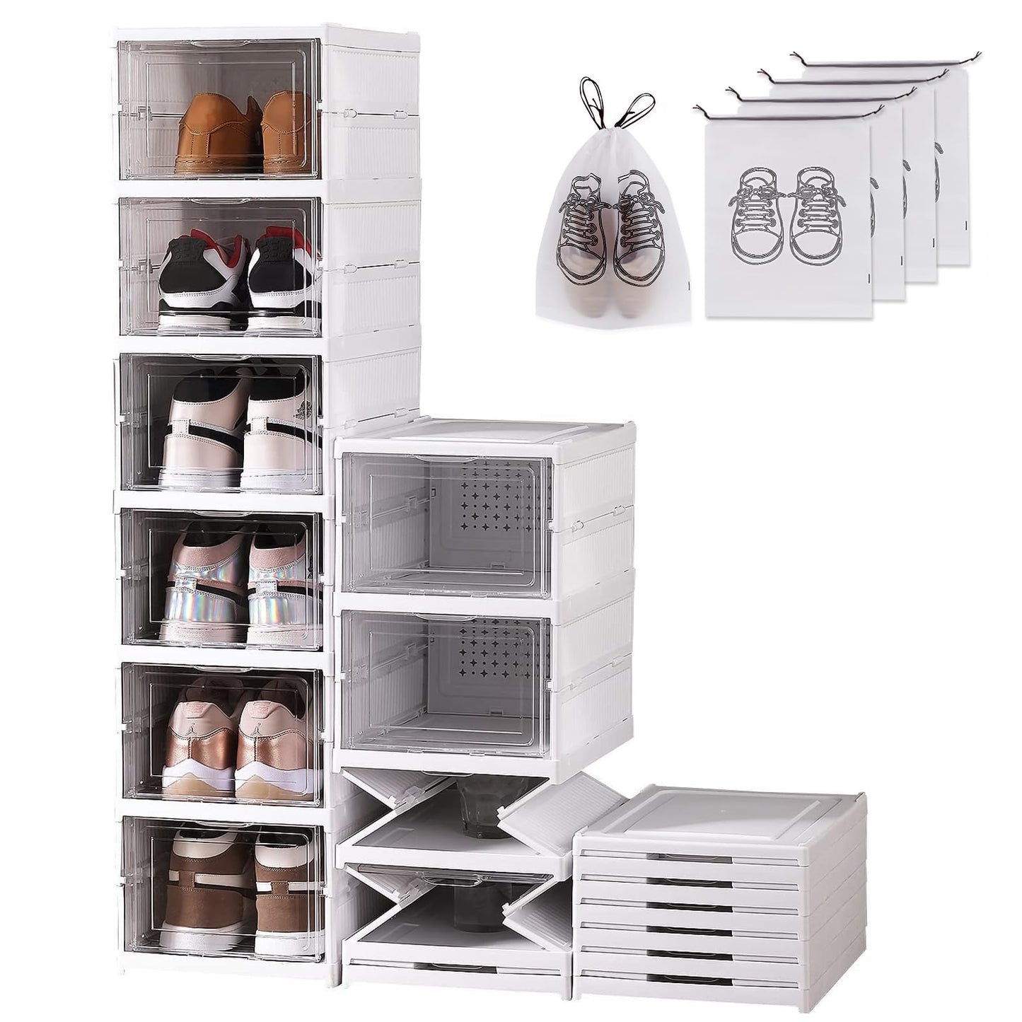 Transparente Schuhboxen mit Tür (bis Grösse 46), 1#