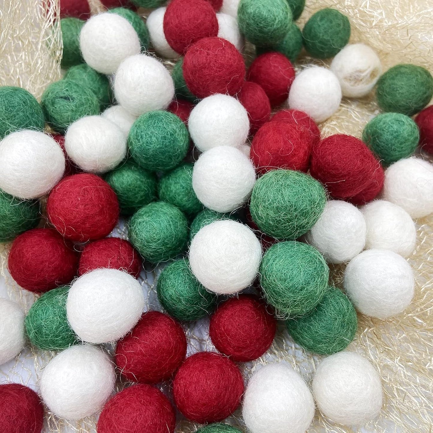 Filz Wollball-Set für DIY Dekoration (80 Stück), Grün-80pc