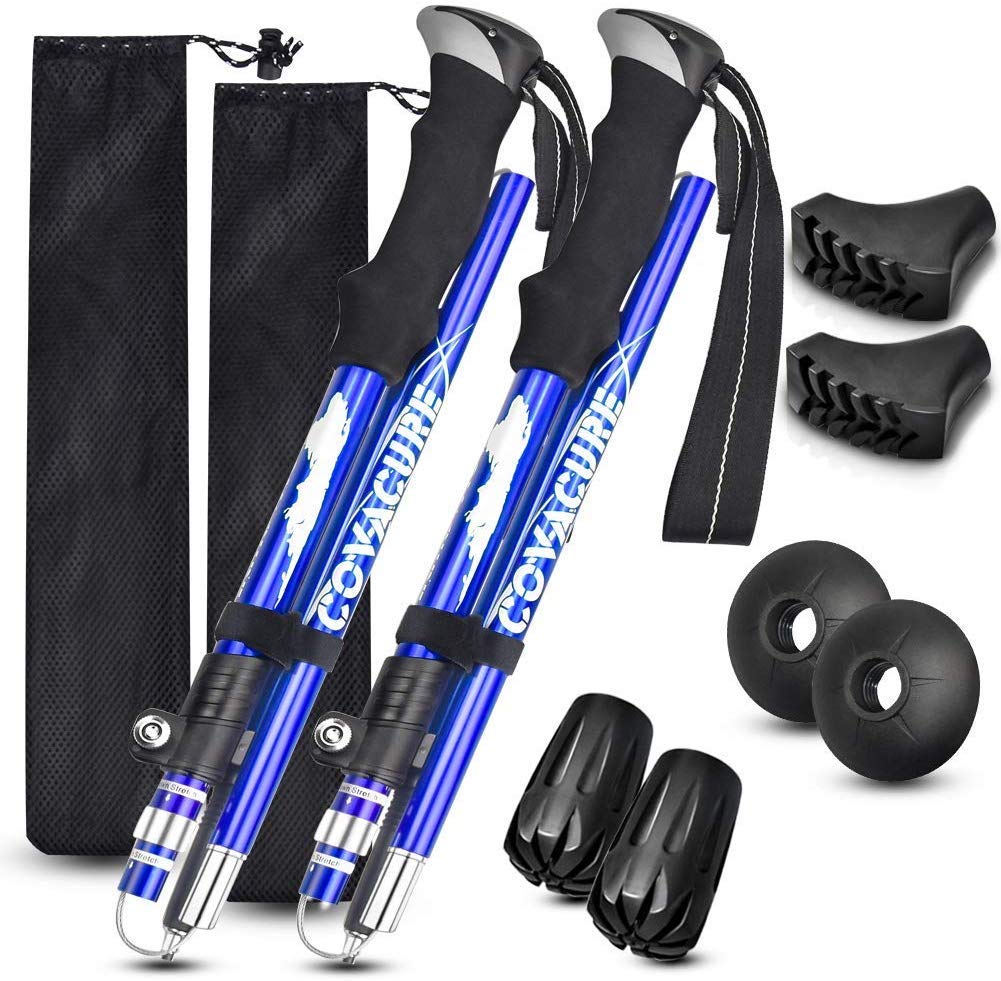Faltbare Wanderstöcke, Blau 110-130cm