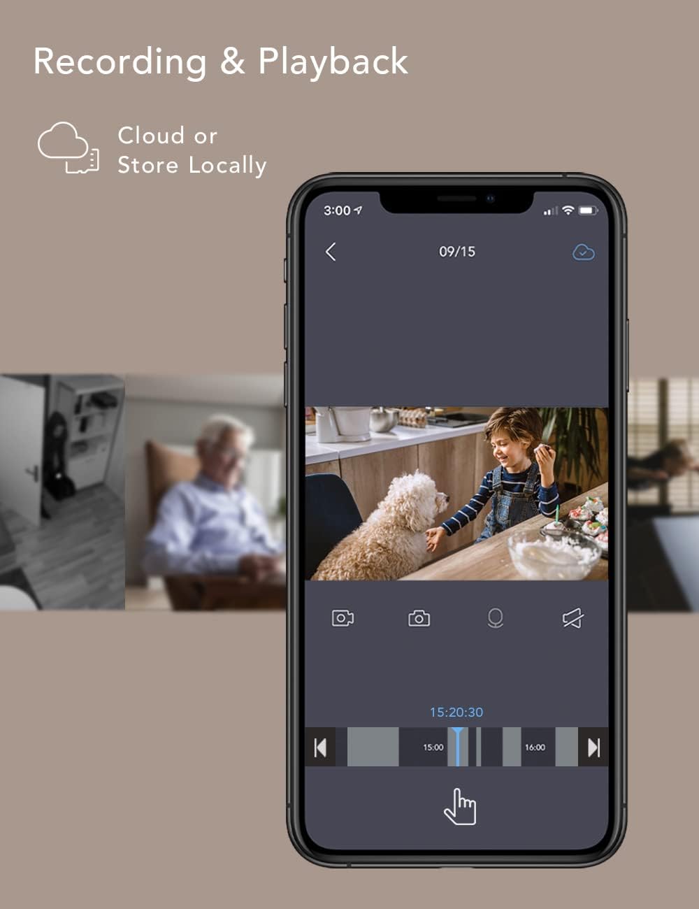 Babyphone mit SD-Karte, 1080P weiss mit SD-Karte