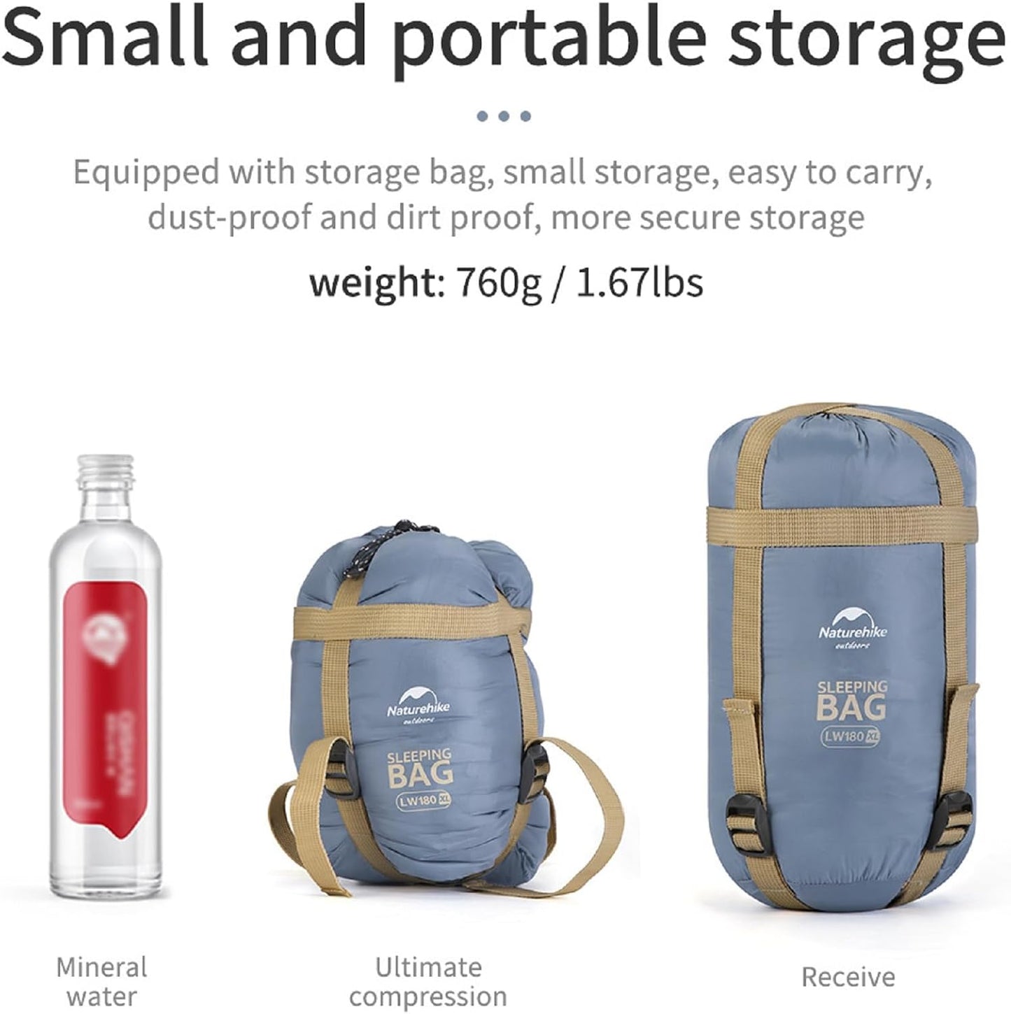 Ultraleichter Schlafsack, Blau-XL