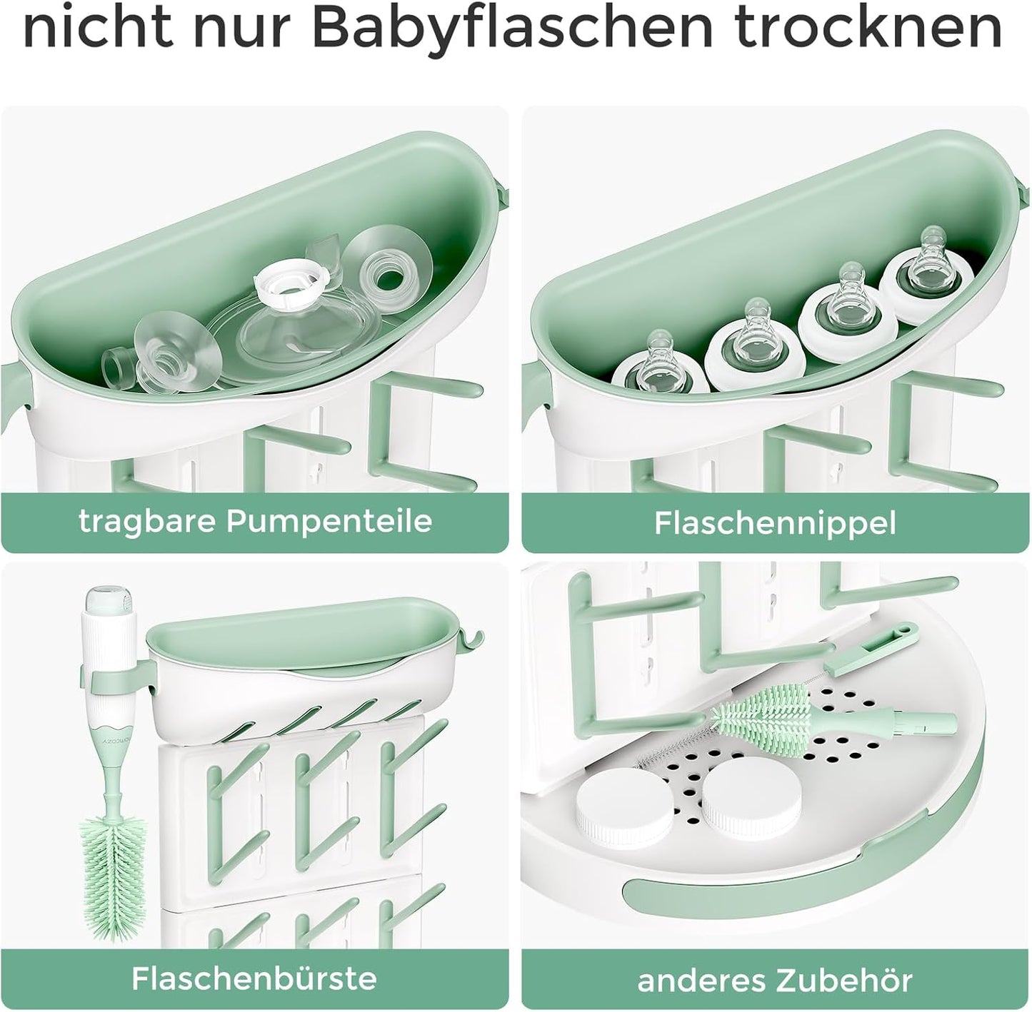 Babyflaschen-Trockenständer für 18 Flaschen
