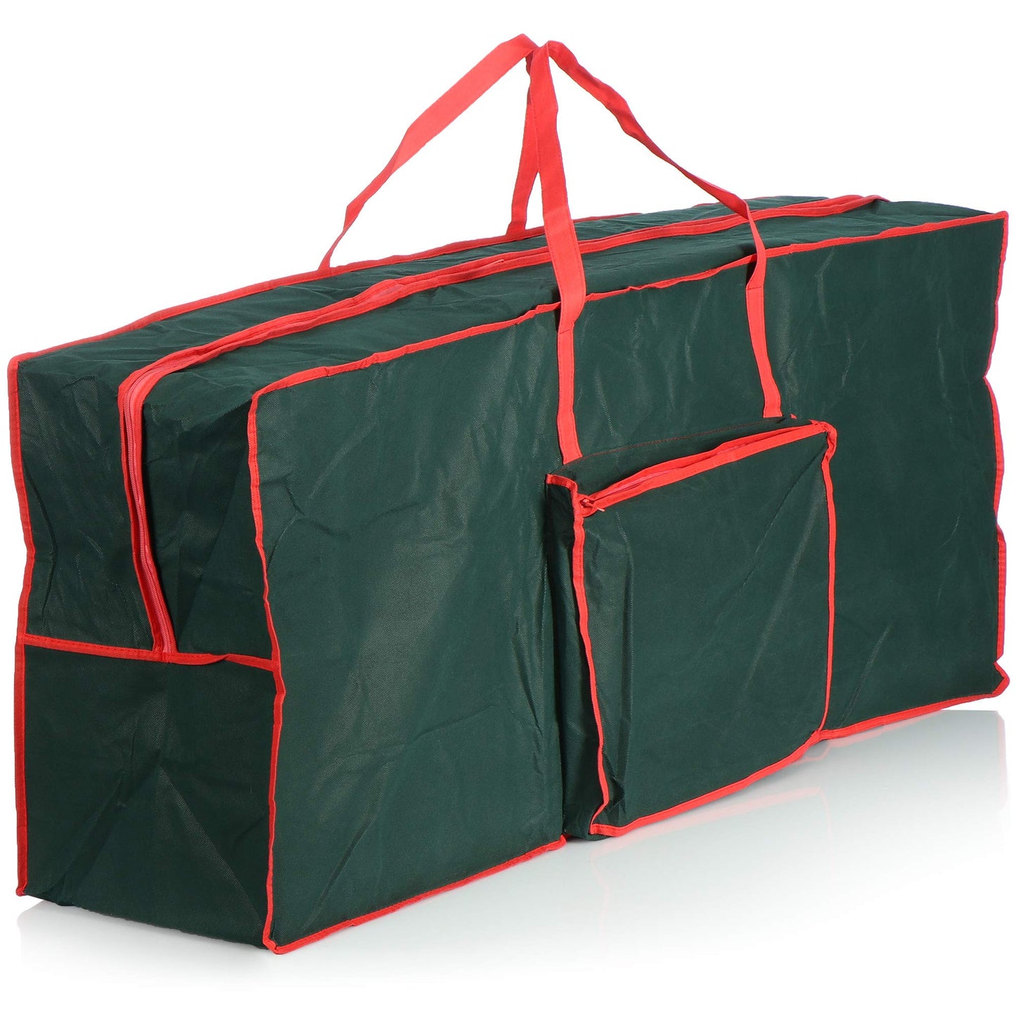 Weihnachtsbaum-Aufbewahrungstasche, Dunkelgrün/Rot - Gross 125x30x50cm