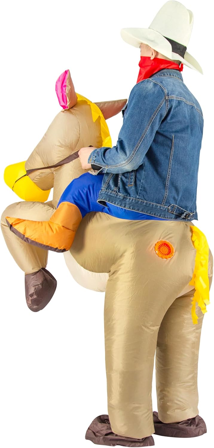 Aufblasbares Cowboy-Reiterkostüm für Erwachsene, Braun