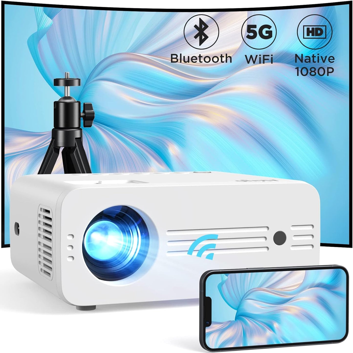 Full HD LED-Heimkino-Beamer mit WiFi & Bluetooth
