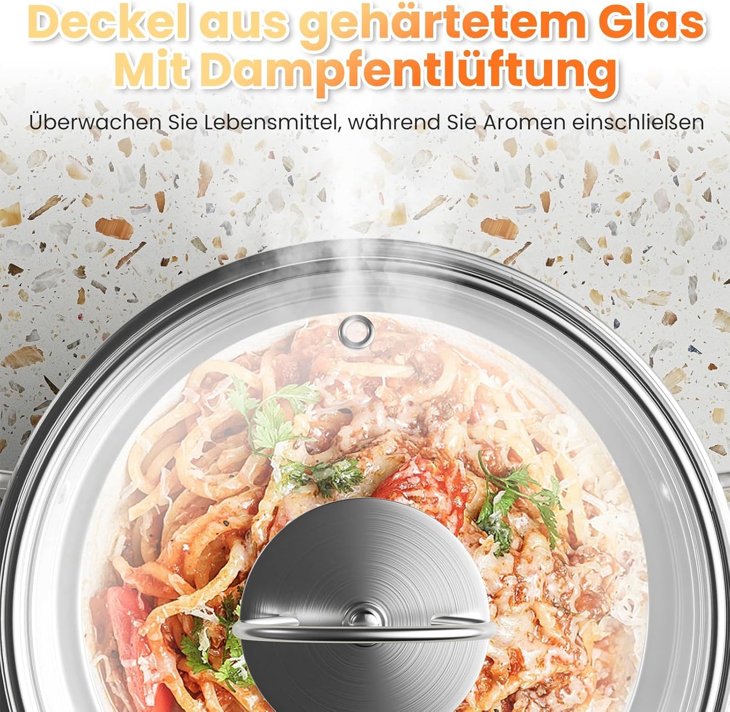 12-teiliges Kochgeschirr-Set für Induktion, Hellgrau D