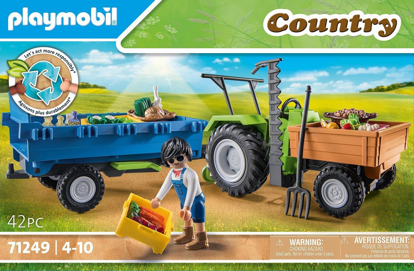 71249 Traktor mit Hänger, Konstruktionsspielzeug